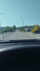 Dashcam captures early morning drive on Greek road