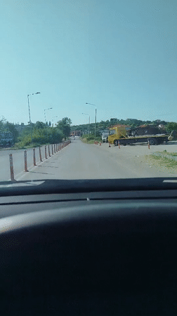 Dashcam captures early morning drive on Greek road