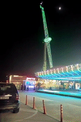 Nighttime amusement park captured in Varna, Bulgaria