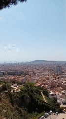 Clear skies over Barcelona cityscape captured Sunday morning