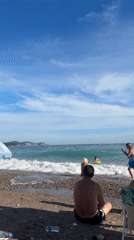 Crowded summer afternoon at Sutomore beach, Montenegro