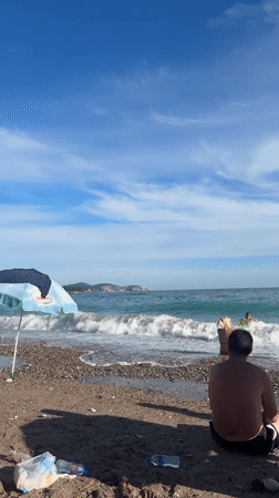 Crowded summer afternoon at Sutomore beach, Montenegro
