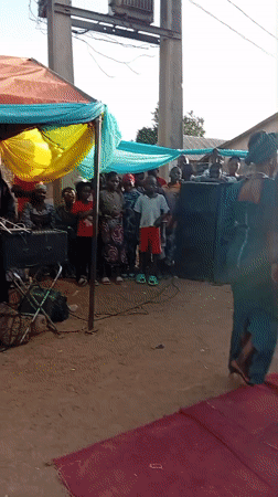 Community celebration with dancing held in Goni Gara, Nigeria