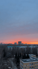 Sunset skyline observed over Kazan, Russia