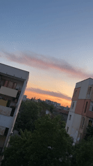 Twilight cityscape captured in Plovdiv, Bulgaria