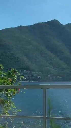 Scenic mountain lake view captured in Risan, Montenegro
