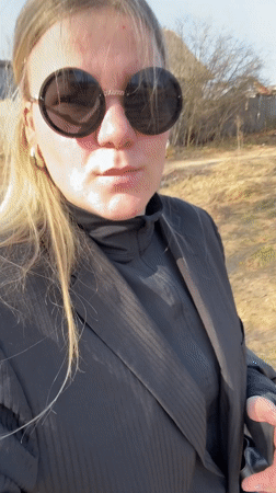 Woman Films Herself Walking Outdoors in Chaikovsky, Russia