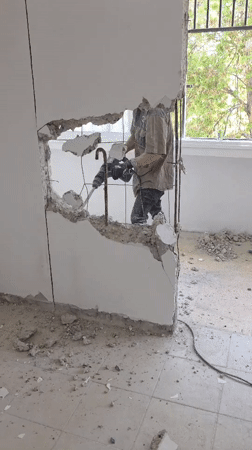 Interior demolition work underway in Bat Yam building