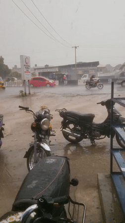 Heavy rains flood streets in Kawaji, Nigeria