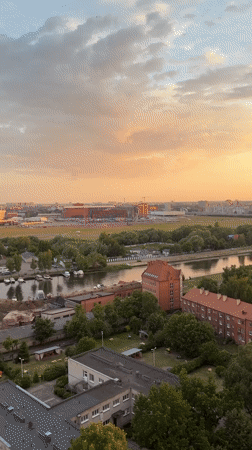 Sunset captured from multiple angles across Kaliningrad, Russia
