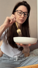 Woman documents morning kitchen routine in Perm, Russia