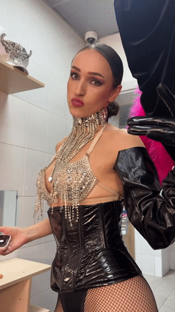Performers prepare backstage in Kazan dressing room