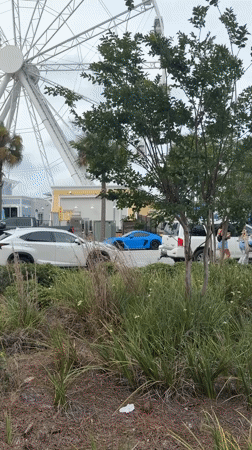 Blue sports car spotted at Panama City Beach