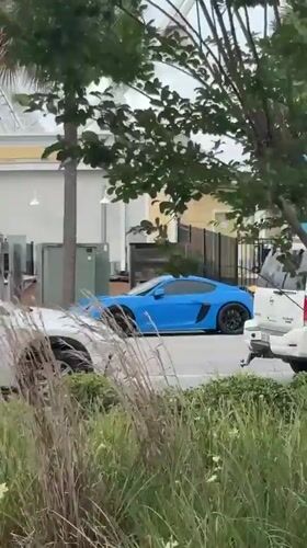 Blue sports car spotted at Panama City Beach