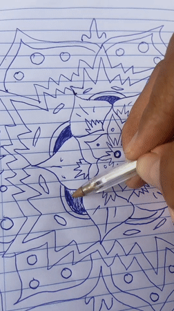 Artist creates detailed mandala drawing in Tinaquillo notebook session