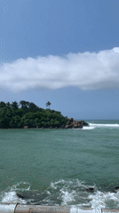 Tropical coastline scenery documented by witnesses in Goviyapana, Sri Lanka