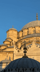 New Mosque courtyard and architecture in afternoon light