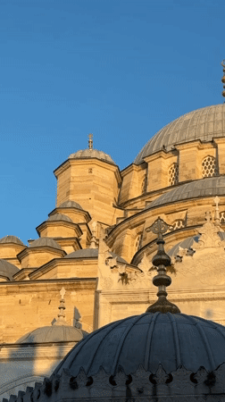 New Mosque courtyard and architecture in afternoon light