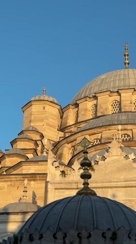 New Mosque courtyard and architecture in afternoon light