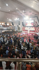 Large congregation attends morning church service in Nigeria
