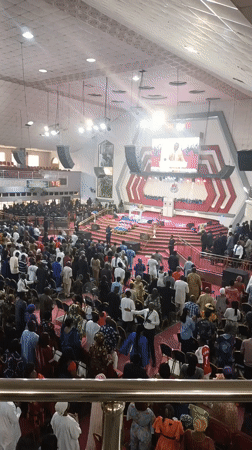 Large congregation attends morning church service in Nigeria