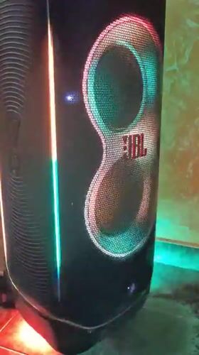 JBL PartyBox speaker with LED lights filmed in Pavlikeni