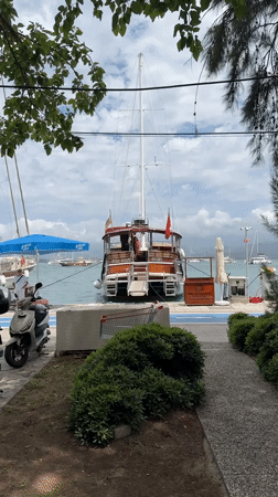 Morning scenes documented around Fethiye harbor, Turkey