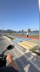 Morning motorcycle ride captured along recreational paths in Fethiye