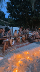 Candles, kayaks, and calm water on Koh Phangan