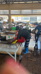 Early morning market activity in Nha Trang Vietnam