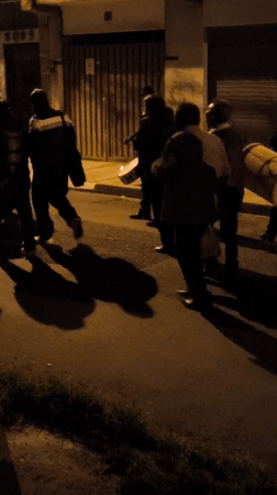 Night drumming procession observed on La Paz street
