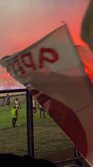 Red flares and smoke fill the stands at a Varna soccer match