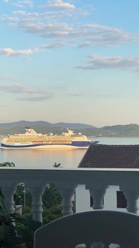 Cruise ship spotted in Montenegro bay near Bijela