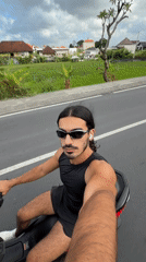 Man films himself riding scooter in North Kuta