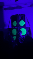 Early morning party with club lighting in Buenos Aires