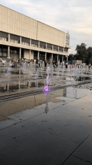 Moscow waterfront evening: fountains, flowers, boats, sunset strolls