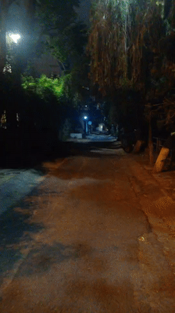 Nighttime scenes captured in Da Lat show quiet road, illuminated church