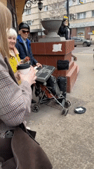 Elderly street musicians perform morning show in Krasnoyarsk