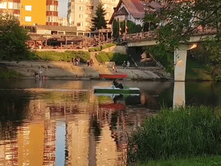 Quiet afternoon on the river in Sumy, Ukraine
