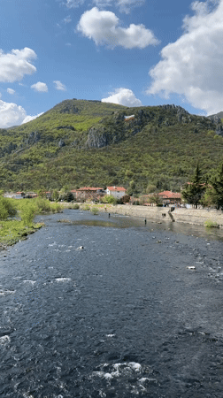 Vacha River valley scene documented in Krichim, Bulgaria