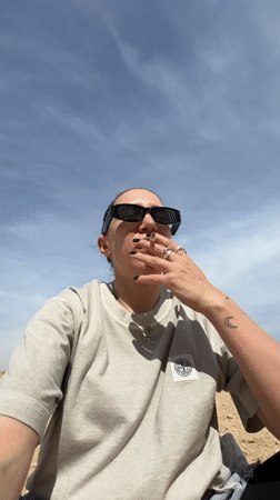 Woman in sunglasses observed in Giza, Egypt