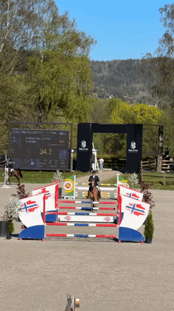 Equestrian jumping competition held in Lierbyen, Norway