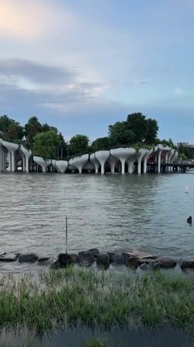 Late night view captured of Little Island park structure