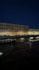 Evening boat traffic observed on Saint Petersburg waterways
