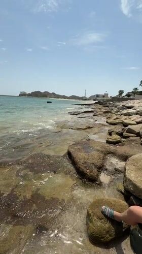 Two women enjoy sunny morning on Dhadna coastline