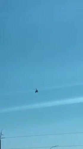 Helicopter spotted flying over Kyiv on clear morning