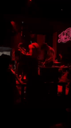 Late-night live band performance recorded at La Plata venue
