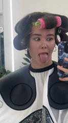 Woman gets hair styled at Nha Trang salon