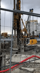 Active construction site operations documented in Saint Petersburg