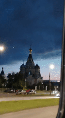 Orthodox Church Filmed at Dusk in Izhevsk, Russia